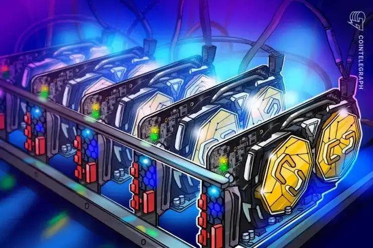 An array of advanced mining rigs hosted in a professional farm, illustrating optimized performance and scalability